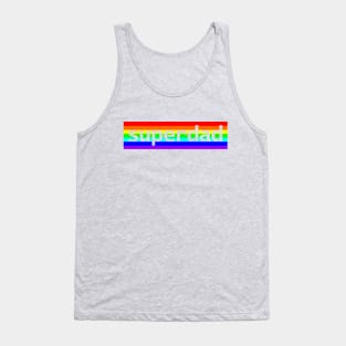 Superdad Typography Dad Rainbow for Fathers Day Tank Top